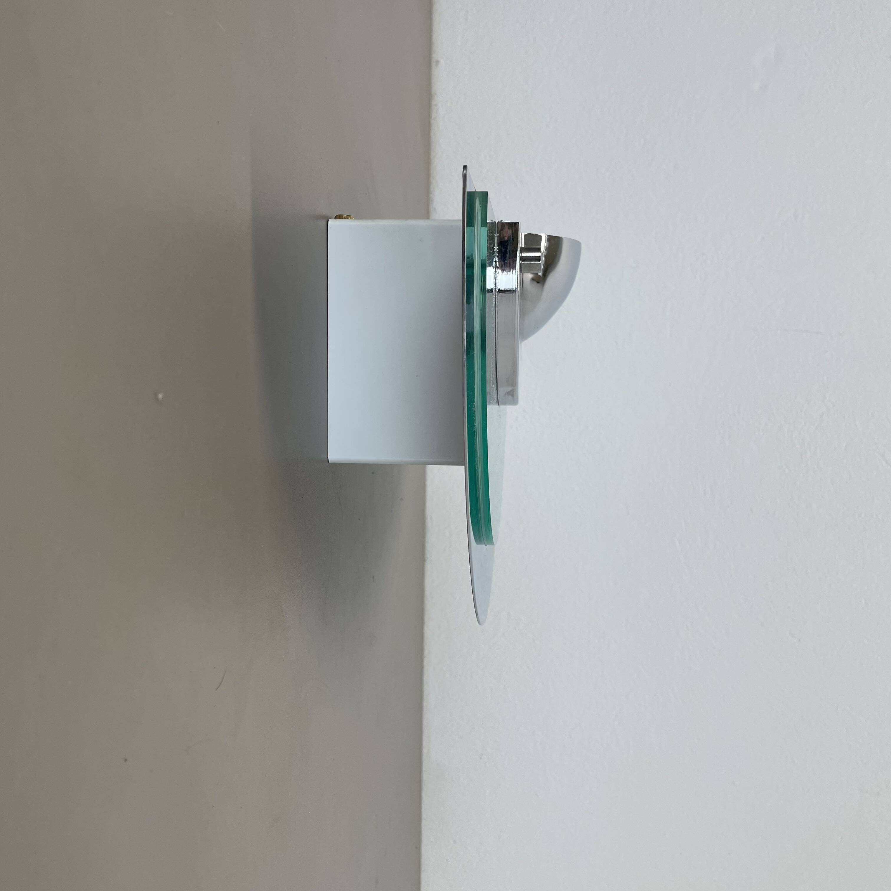 mirror glass post modern wall light by Hustadt Leuchten, 1980s