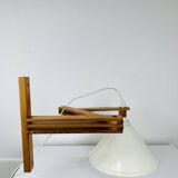 Vintage Ikea pine accordion folding wall lamp, 1980s