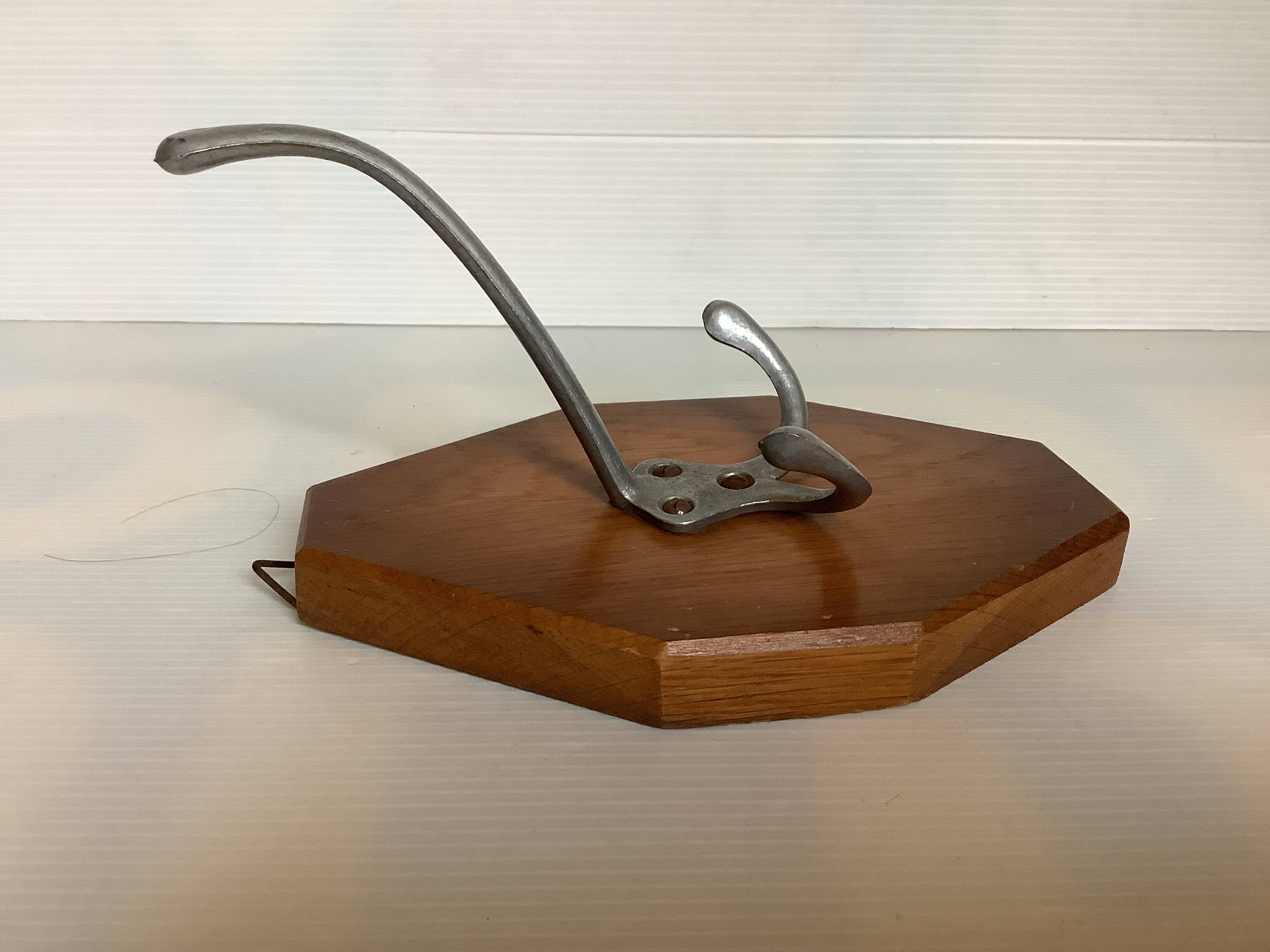 Old double wooden metal coat hook