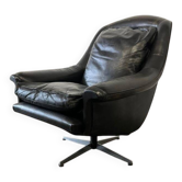 Fauteuil danois vintage noir / fauteuil une place / chaise lounge ESA