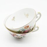 Lot of 2 porcelain cups of limoges floral patterns