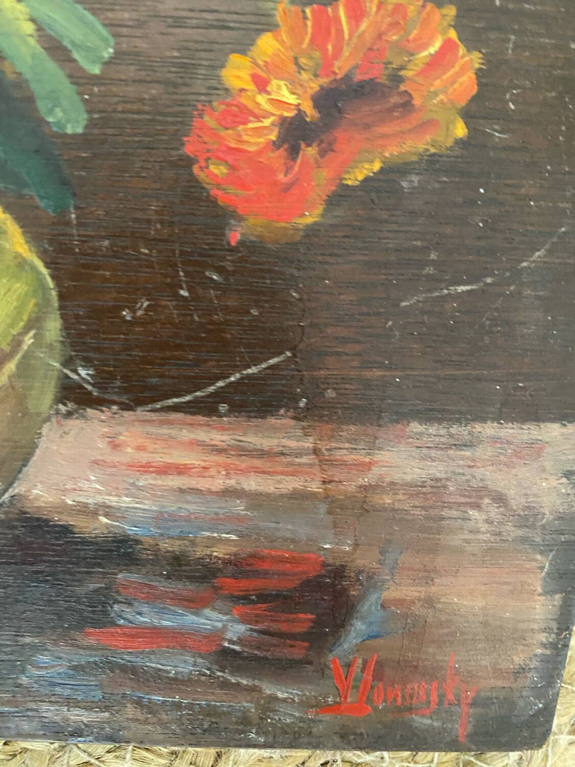 Still life "marigolds in a vase"