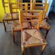 Set of 6 vintage straw chairs – Pierre Cruège – 1950s