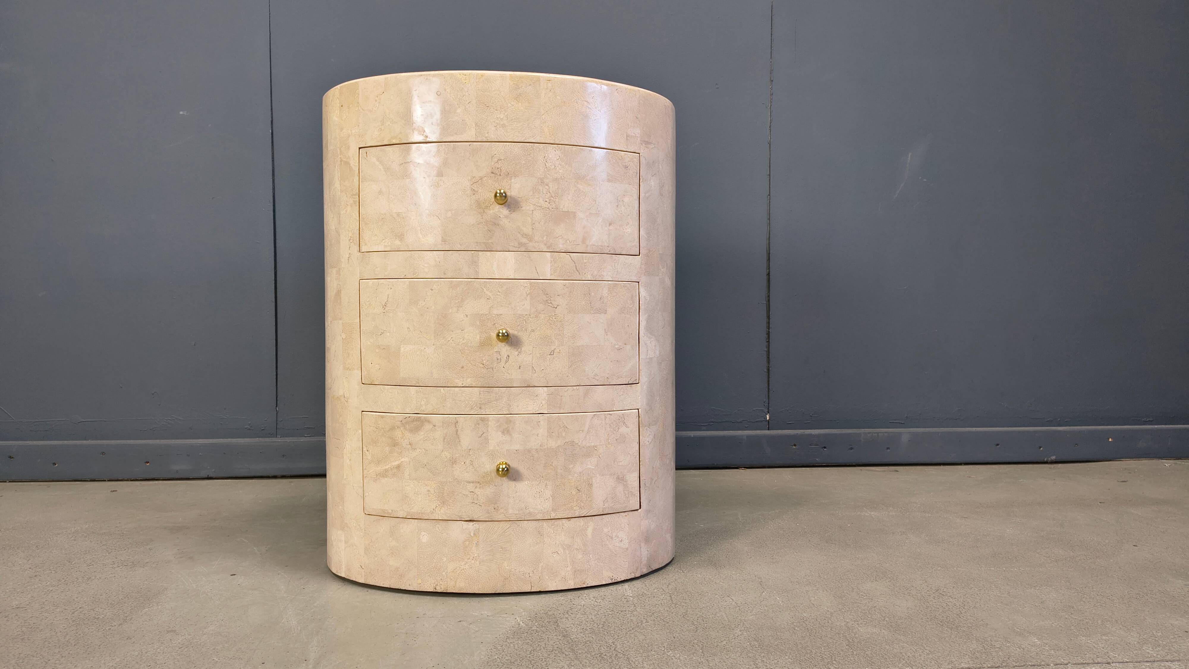 Tessellated stone chest of drawers by Maitland Smith, 1980s