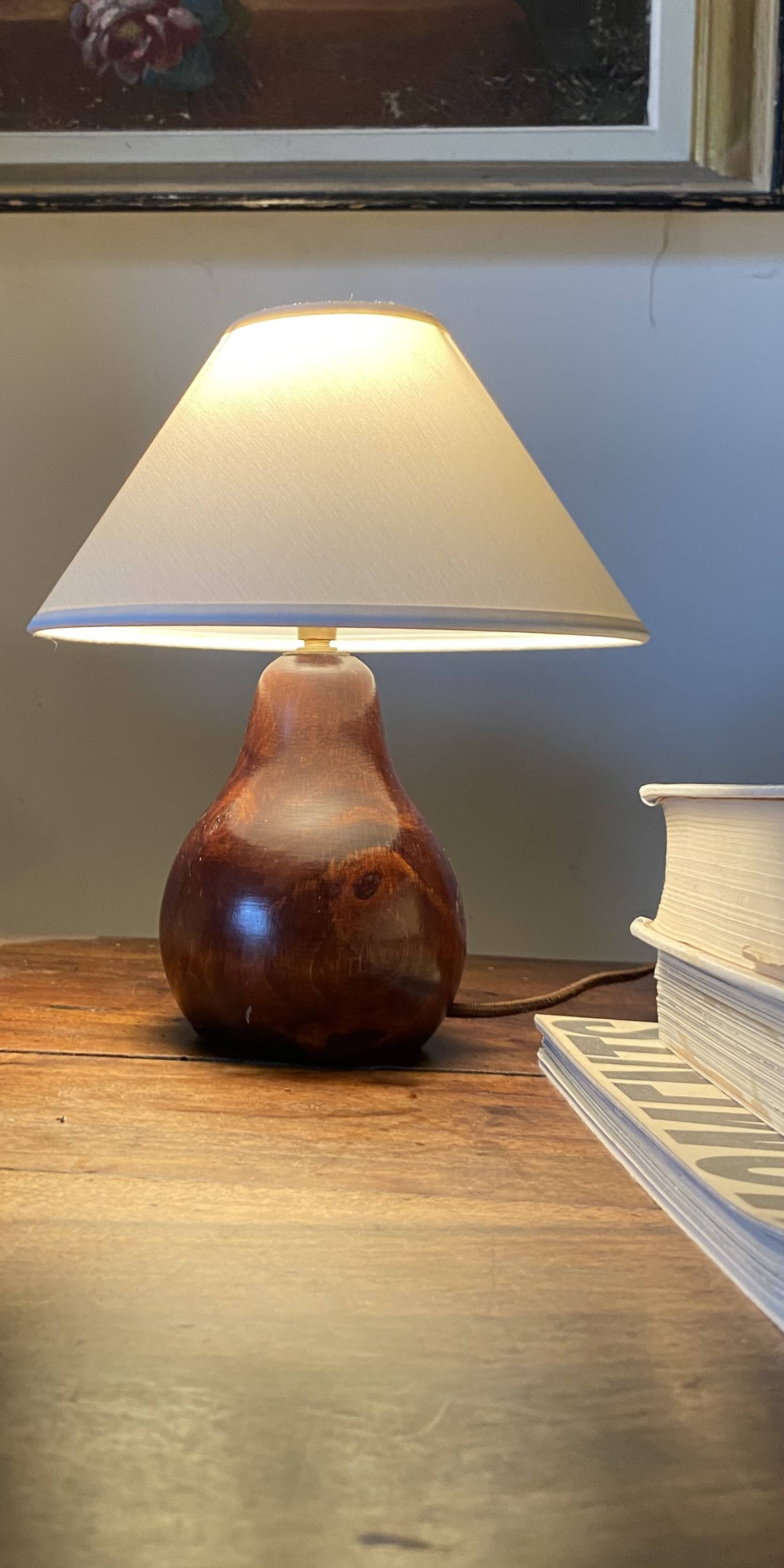 Wood lamp, fabric cable 2M, lampshade