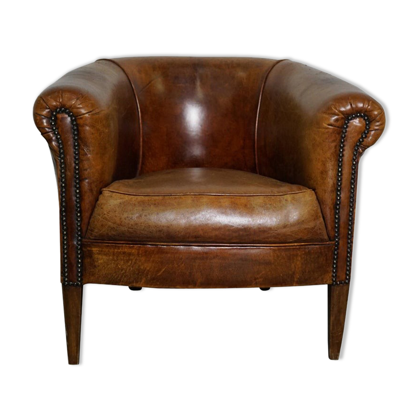 Vintage club chair in cognac leather Netherlands