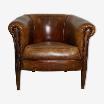 Vintage club chair in cognac leather Netherlands