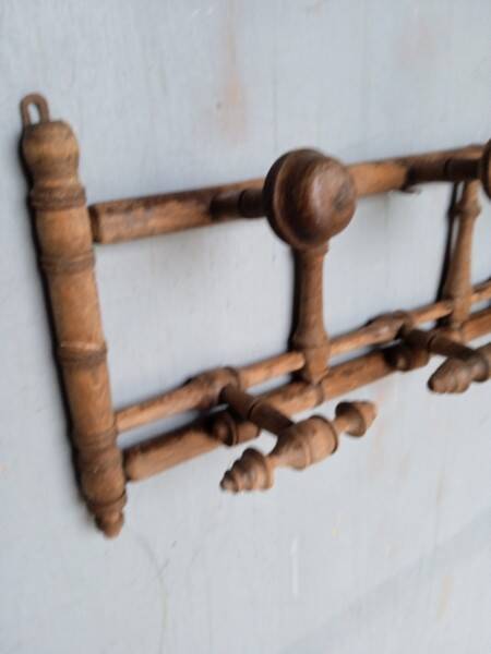 Bamboo style wooden wall coat hook ep 1940