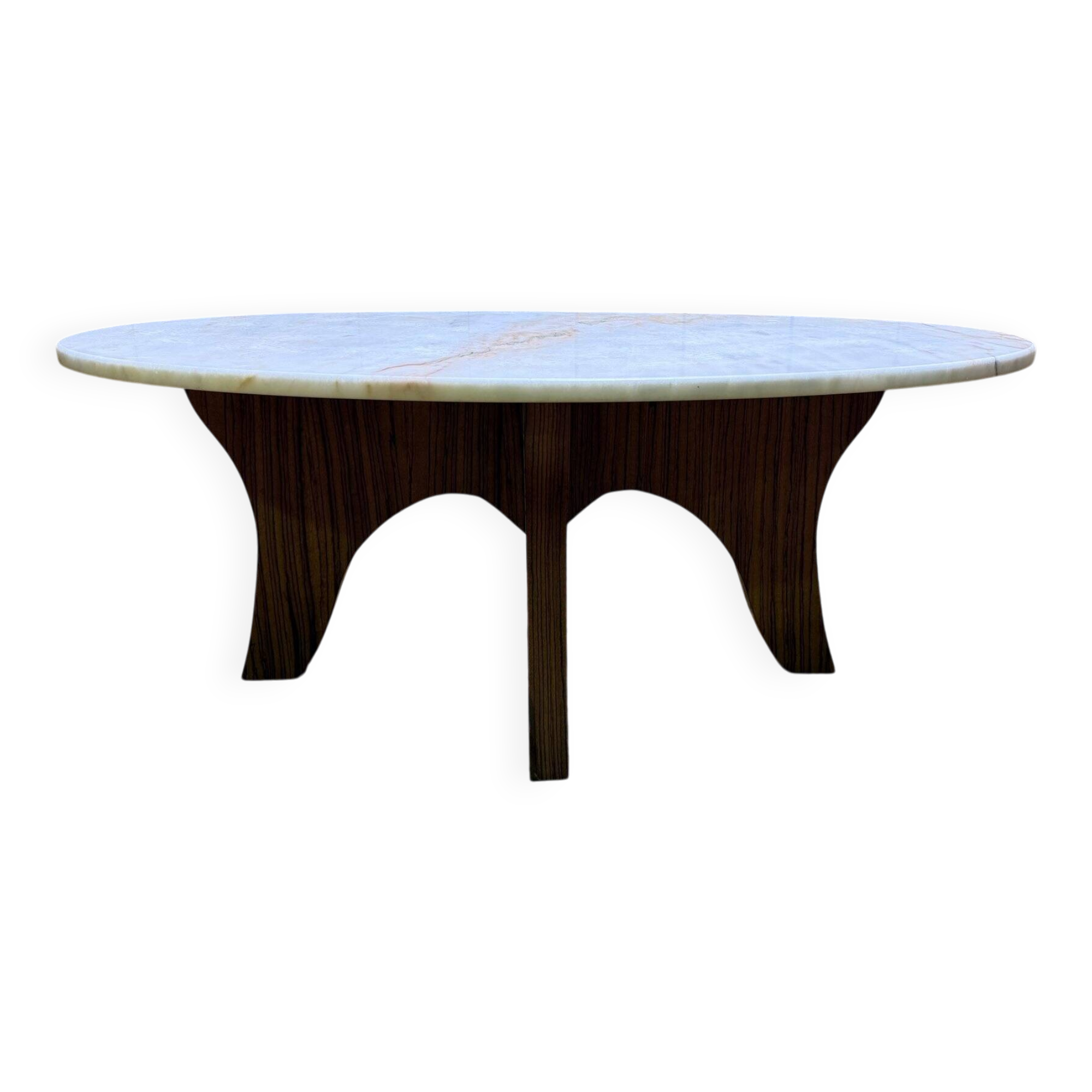 Scandinavian style coffee table in marble and zebrawood