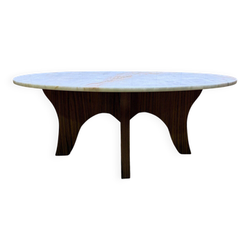 Table basse style scandinave marbre et zébrano