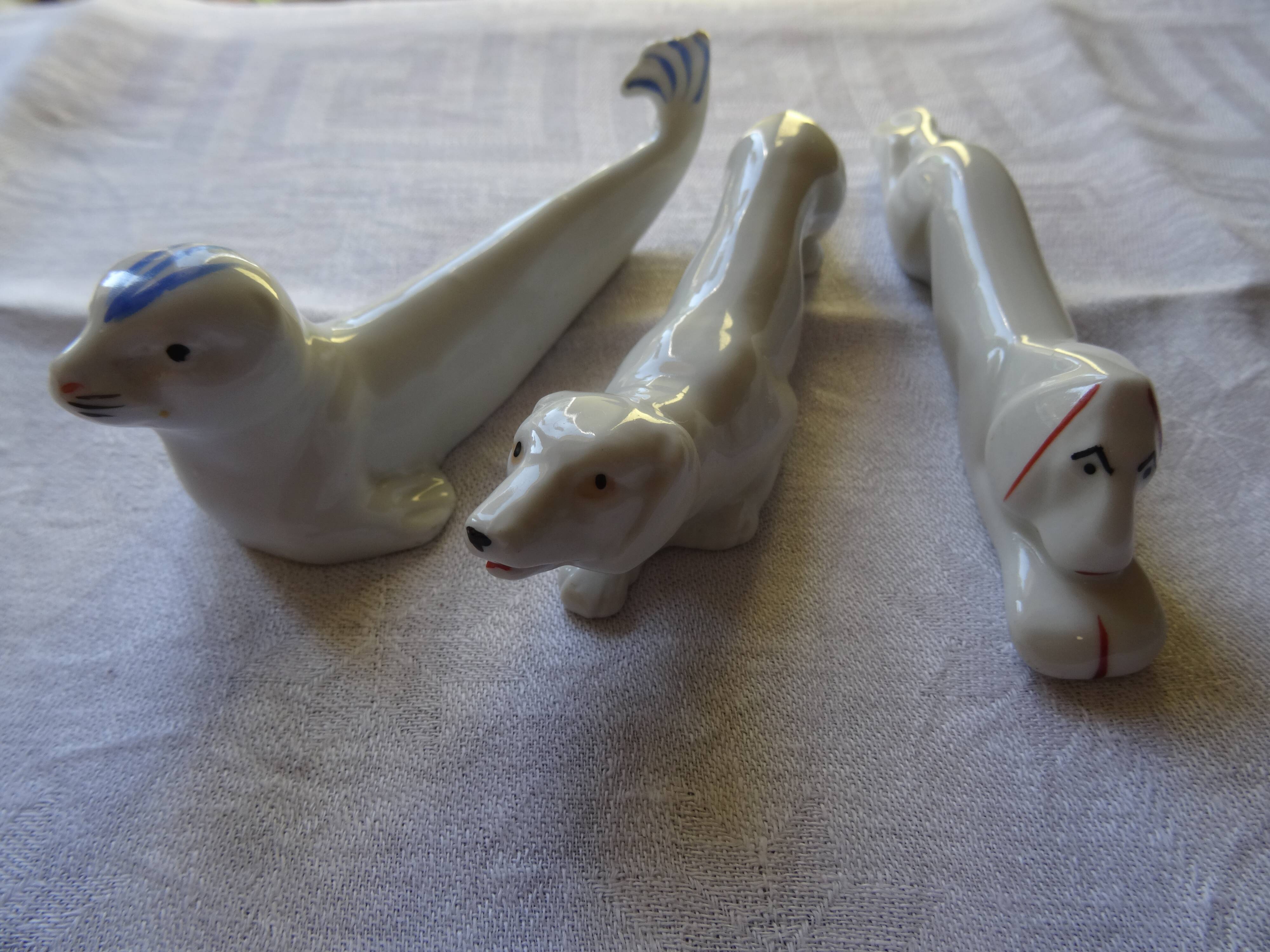 Art Deco animal knife holders