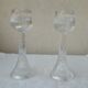 Pair of glass candlesticks