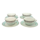 Service de 4 tasses & sous-tasses vintage Séville  Moulin des Loups Orchies