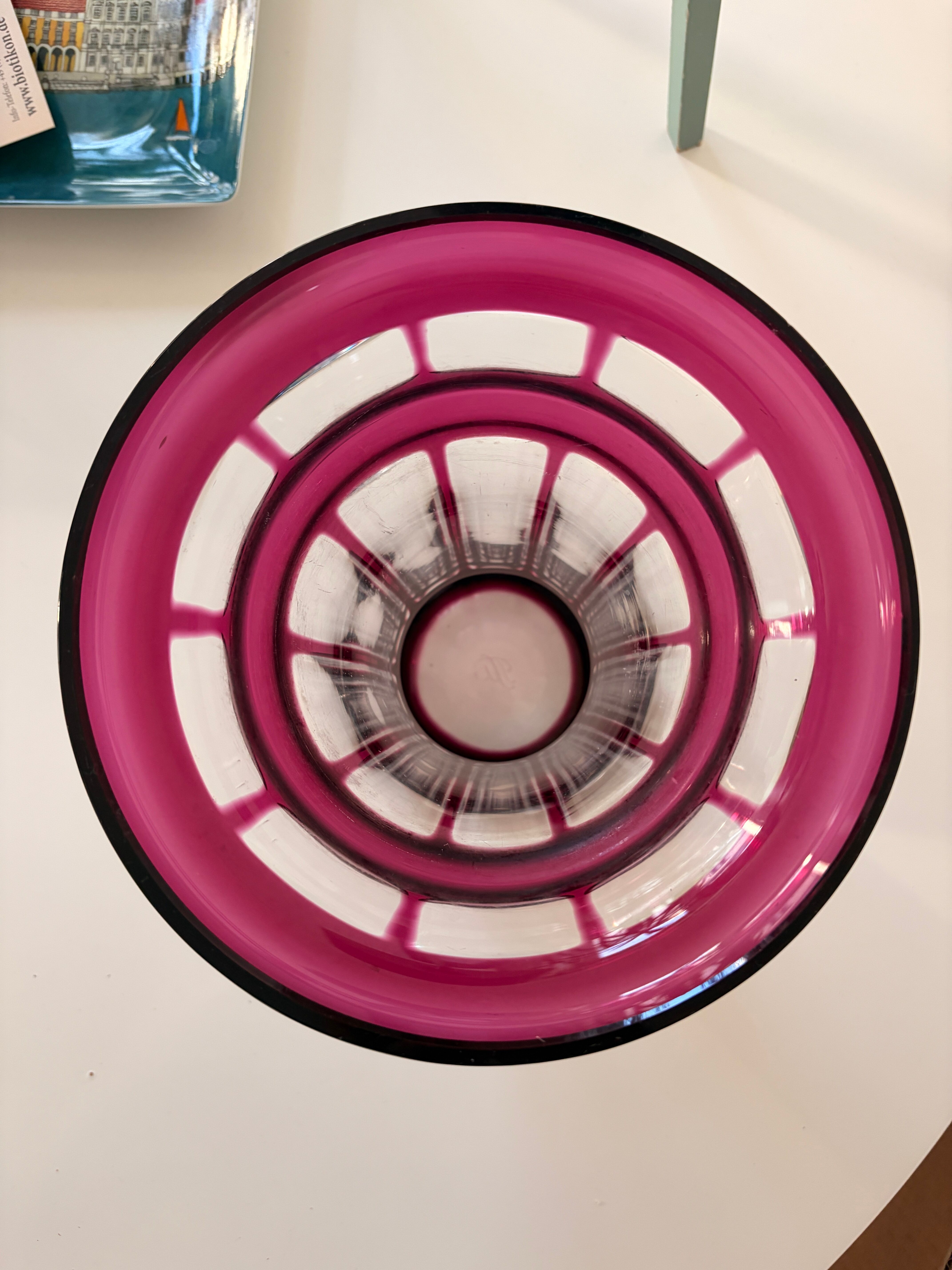 Baccarat vase in dark pink crystal