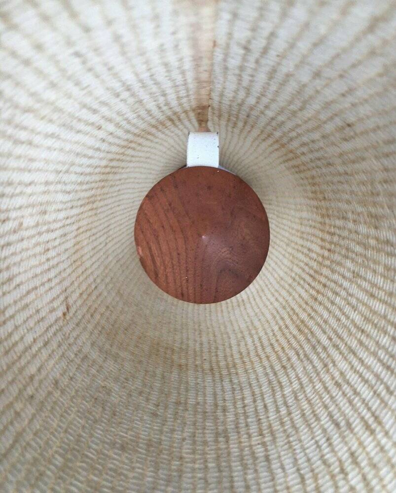 Mid-century tripod rocket floor lamp in teak, 1960s.