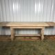 Solid oak farm table with turned feet & 2 elongated aero gum