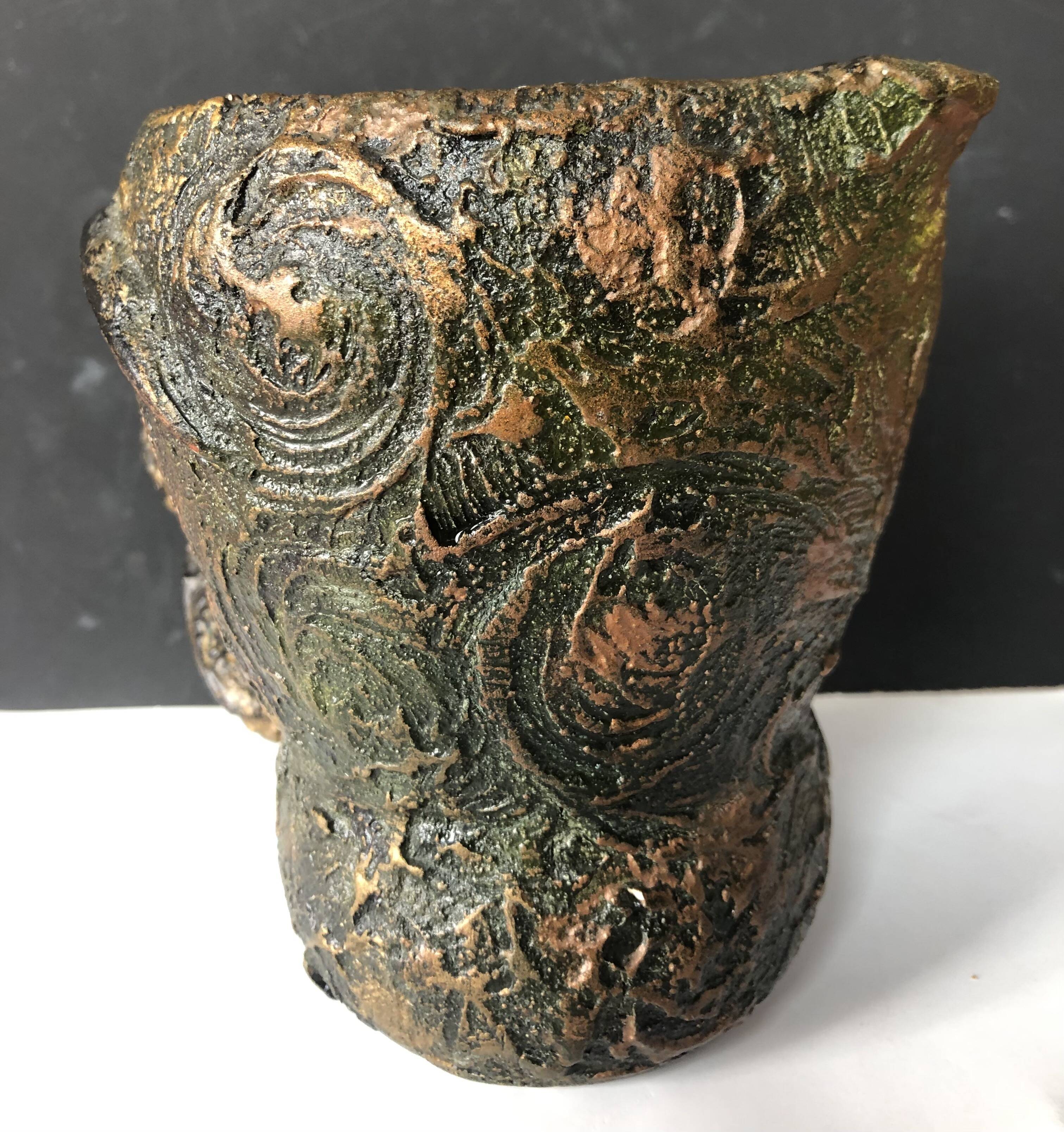 Starry Night pitcher vase with braided handle