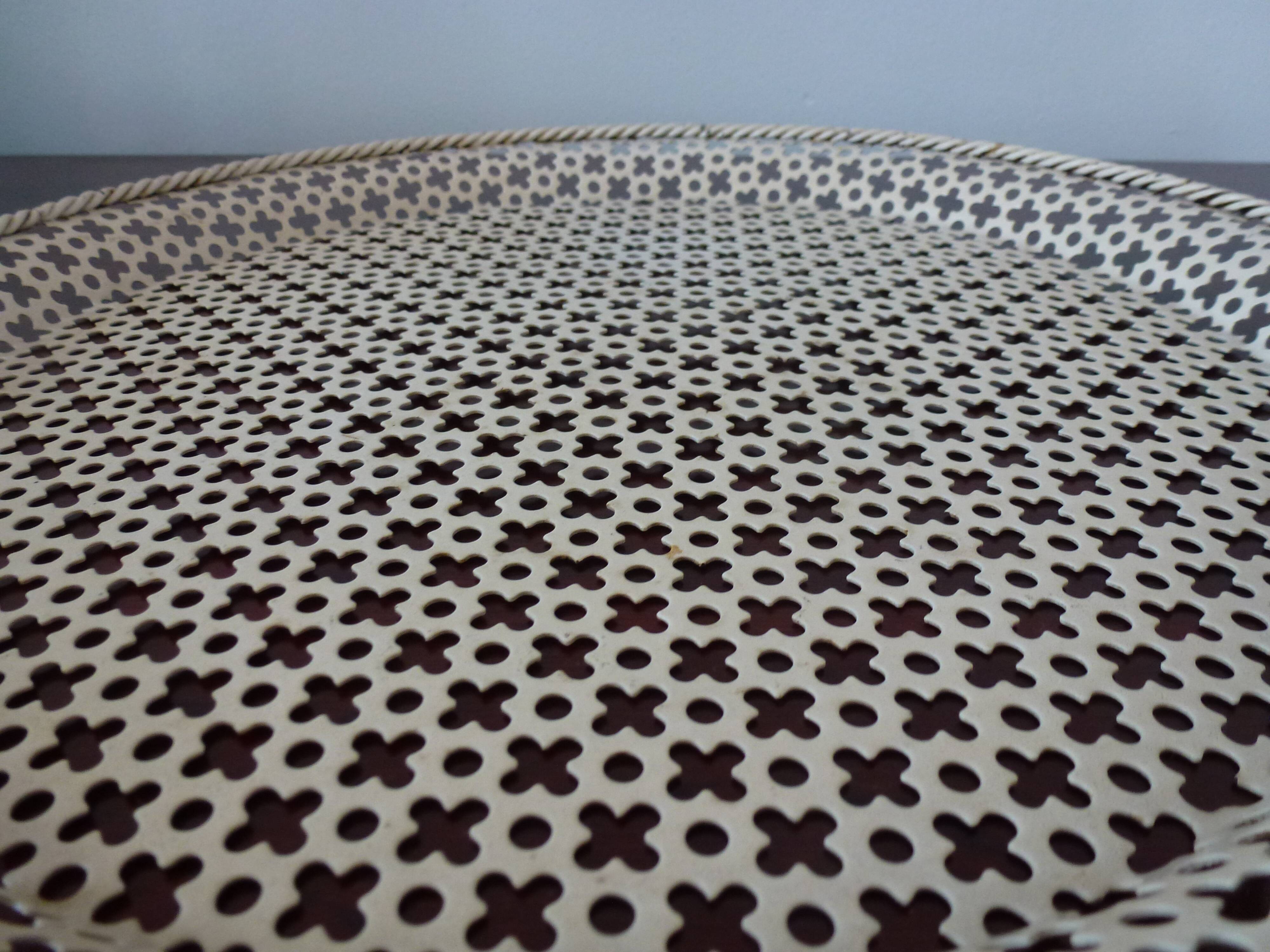 Perforated metal tray Mathieu Mategot 34cm