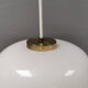 Hanging lamp in opal glass with brass top from Danish Fog&Mørup 1970s