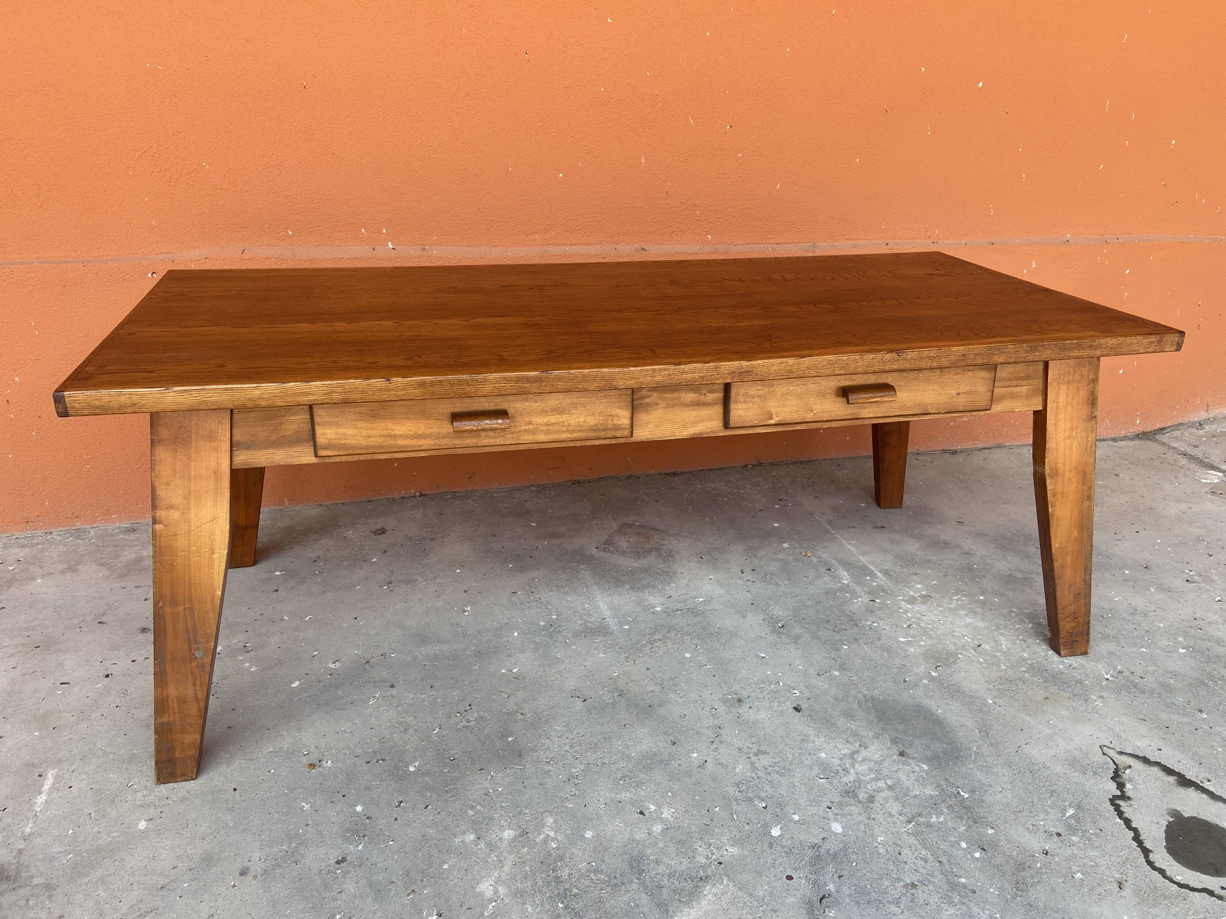 Farmhouse table Scandinavian brutalist dining table vintage 1960s legs com