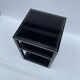 1970s Pierre Vandel Two Tiered Black Glass Side Lamp Table Hollywood Regenc