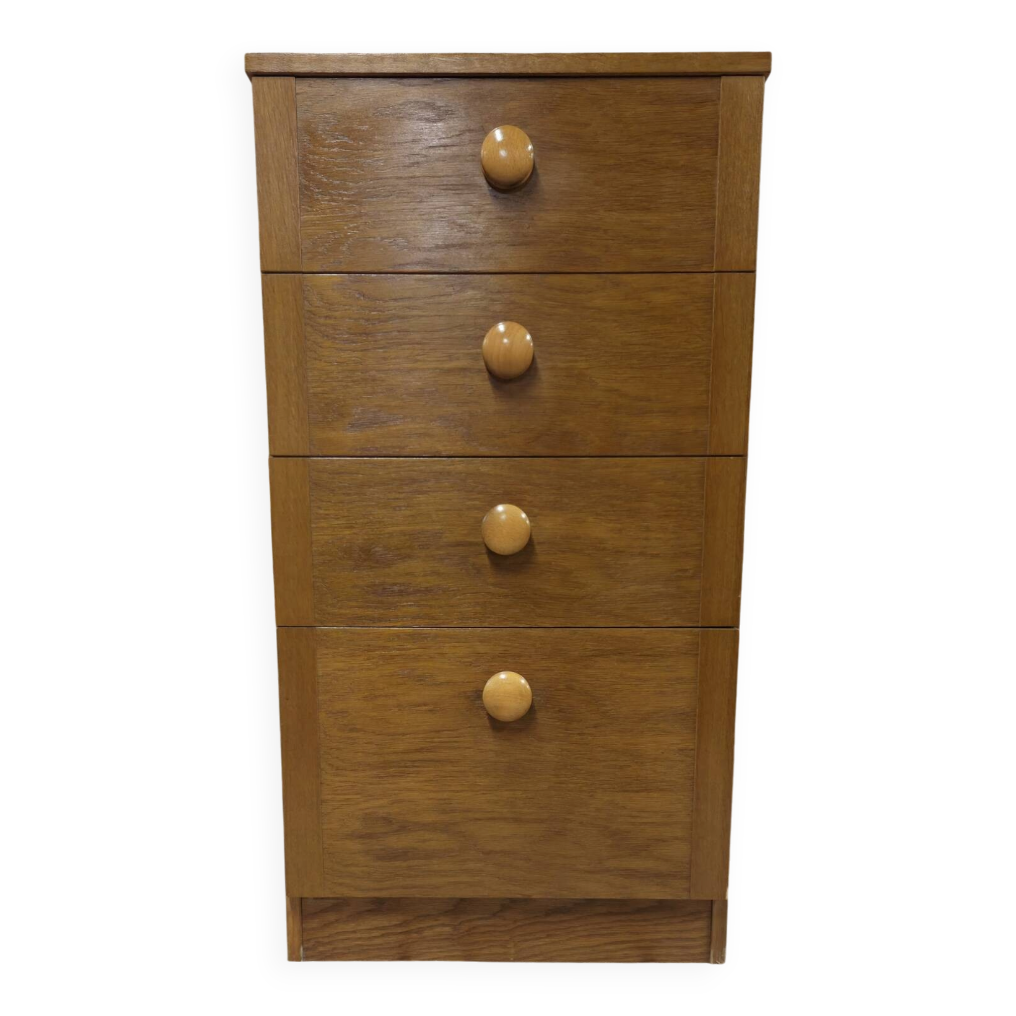 Vintage oak chest of drawers with a drop-down flap – 1960s