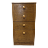 Vintage oak chest of drawers with a drop-down flap – 1960s