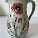 Stoneware pitcher with poppy decoration – Laurence Petit – Atelier de Prusly