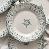 6 assiettes plates en terre de fer "Sagittaires" Gien