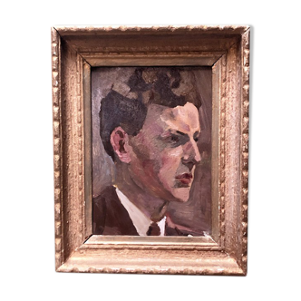 Old painting "The young man in the tie"