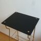 Glass and golden brass fifth wheel/end of sofa