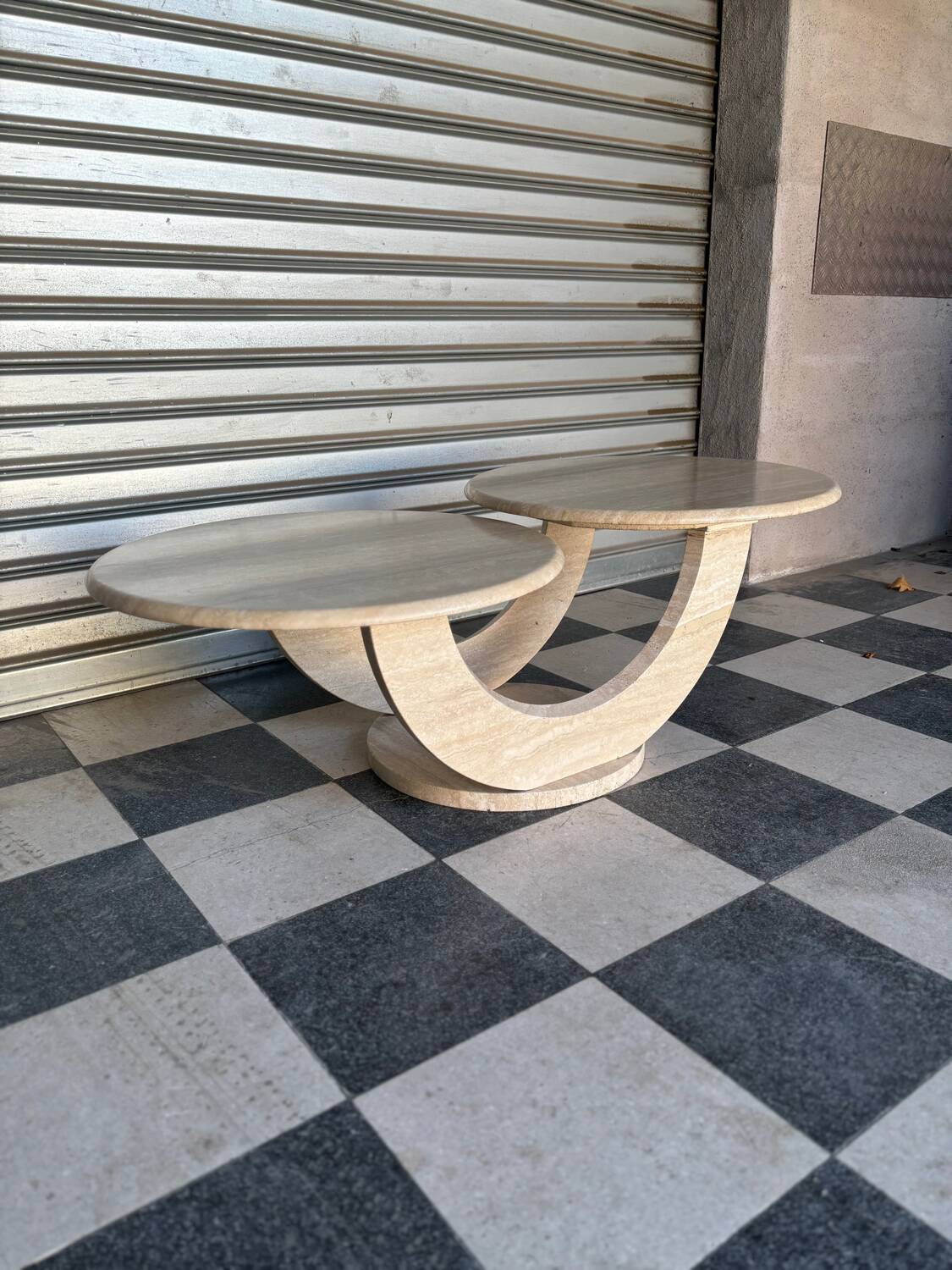 Italian travertine coffee table