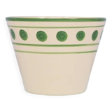vintage beige flowerpot green polka dots