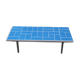 Blue ceramic coffee table and metal base