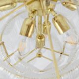Translucent white Murano glass chandelier. Italy, contemporary work.