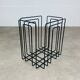 Black metal magazine rack by Willy Glaeser for TMP, 1980s.