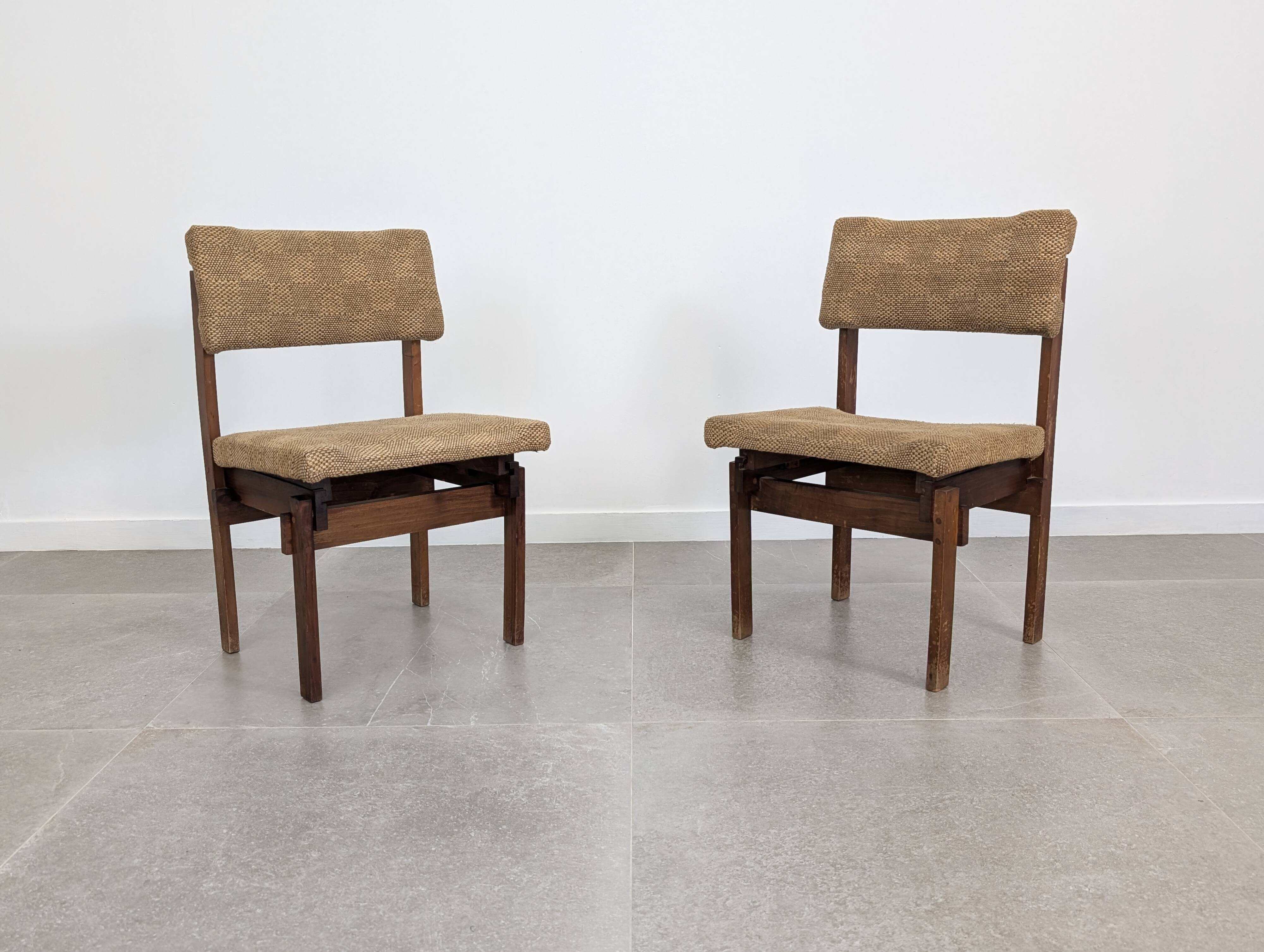 Pair of Rietveld Style Chairs with Adjustable Seat and Backrest, 1950s
