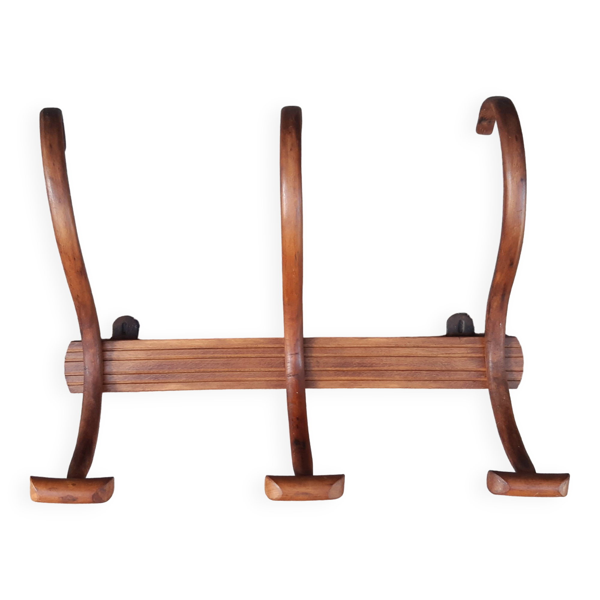 Curved wood bistro coat rack