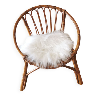 Rattan shell armchair, child