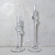 pair of blown glass candlesticks