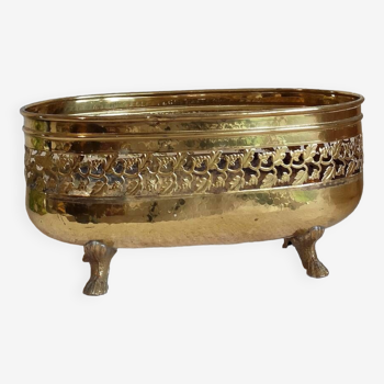 Old brass planter