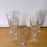 Set of antique faceted champagne flutes