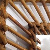 Vintage rattan sun mirror 1960