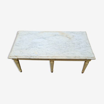 Coffee table Louis XVI old marble and wood