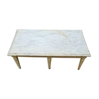 Coffee table Louis XVI old marble and wood