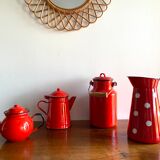 Red enamelled teapot from the 70s