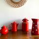 Red enamelled teapot from the 70s