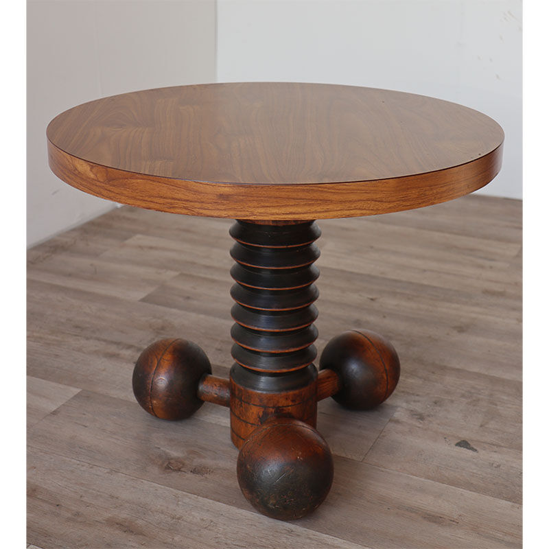 Brutalist tripod coffee table in oak 1940
