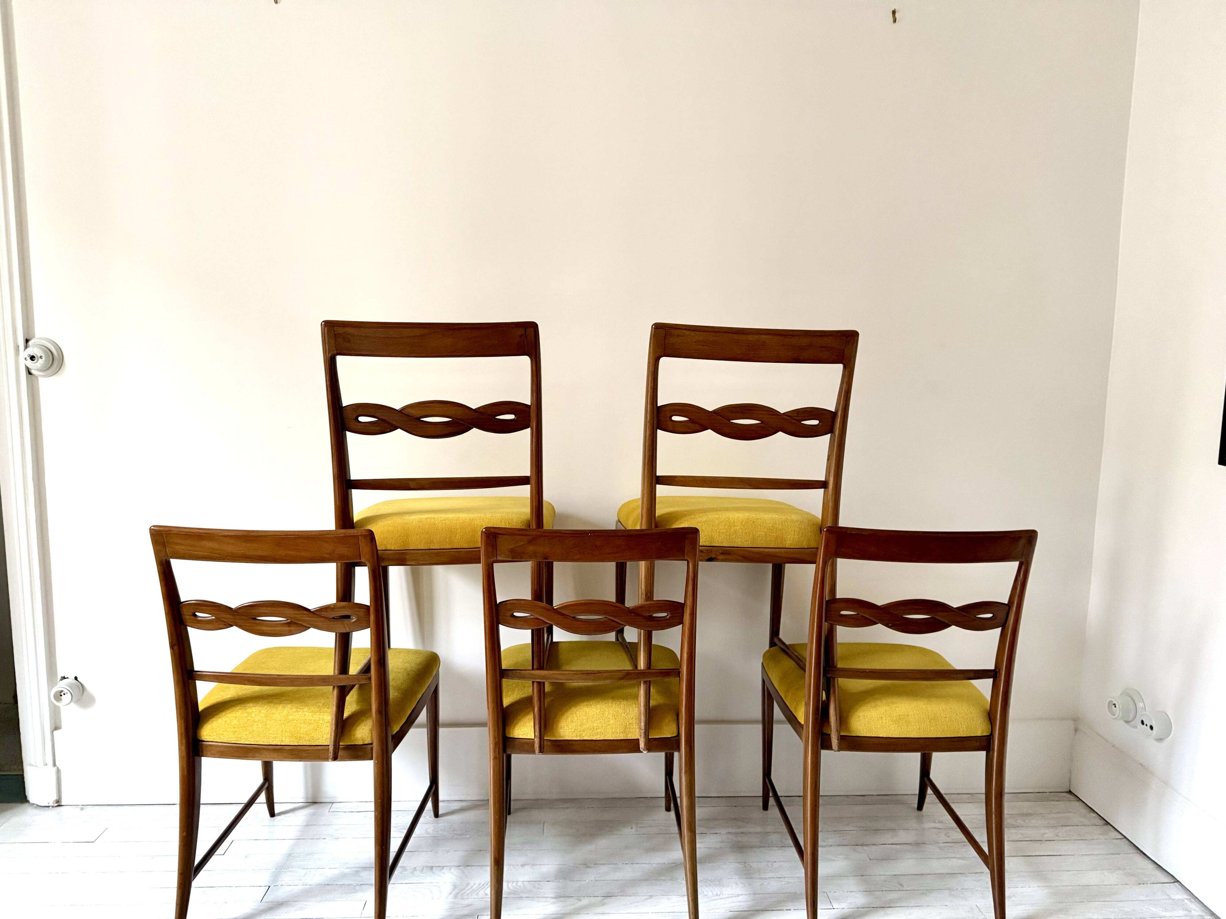 Chairs, set of 6 Paolo Buffa chairs by Mario Quarti