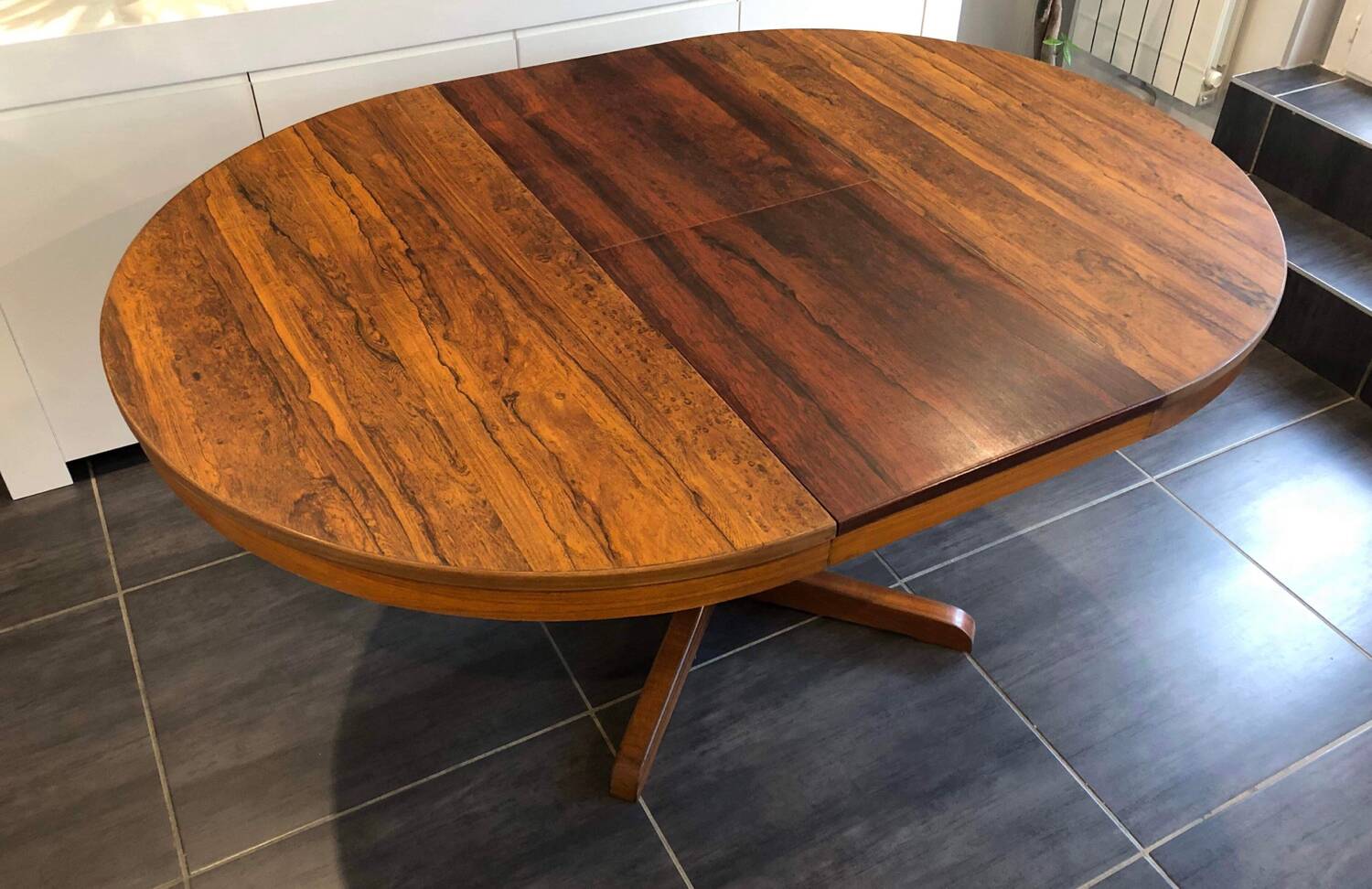 Vintage Scandinavian Baumann style extendable table in Rosewood 1970s